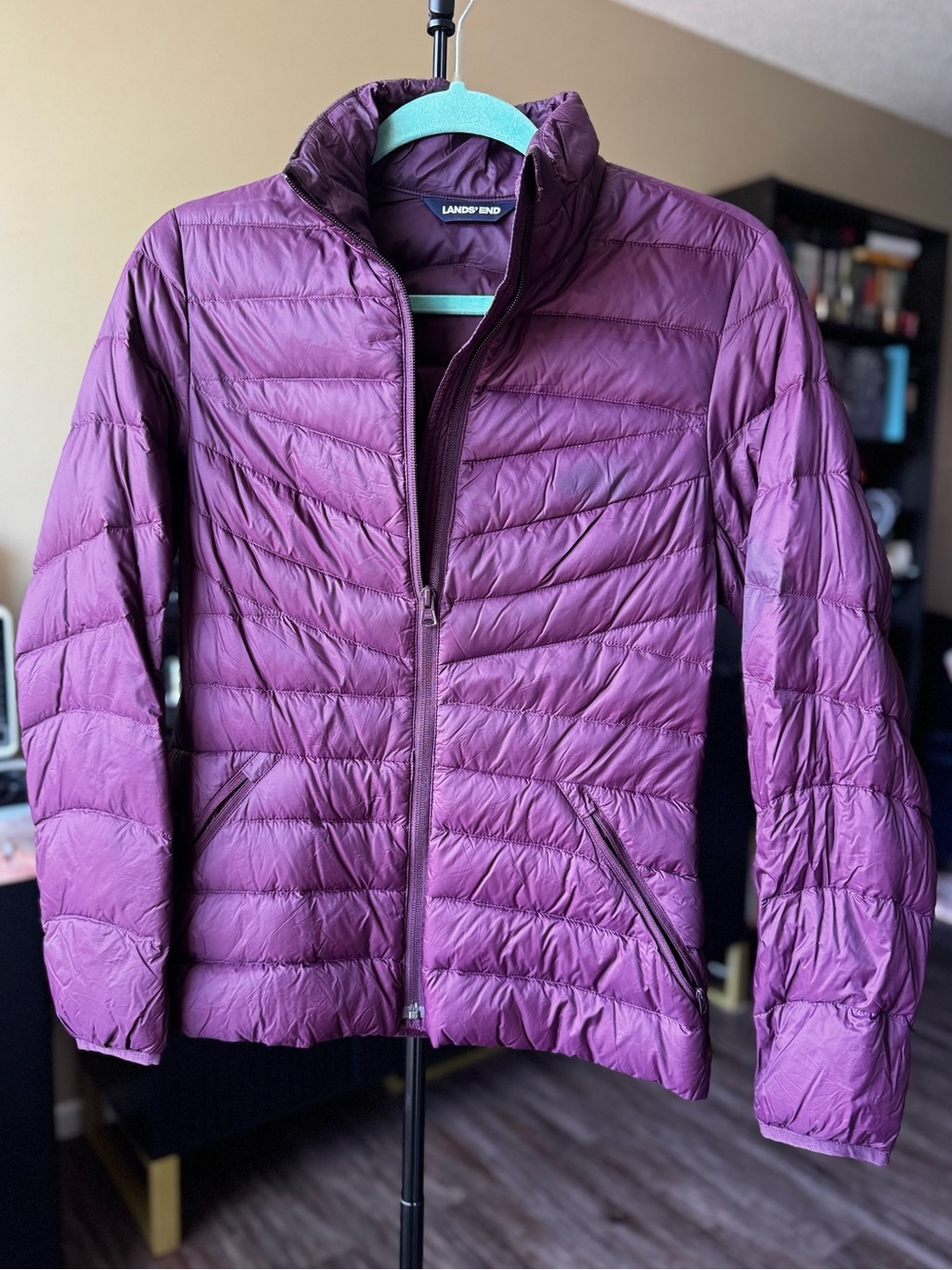 Lands' End Women's Quilted Packable Jacket - Plum